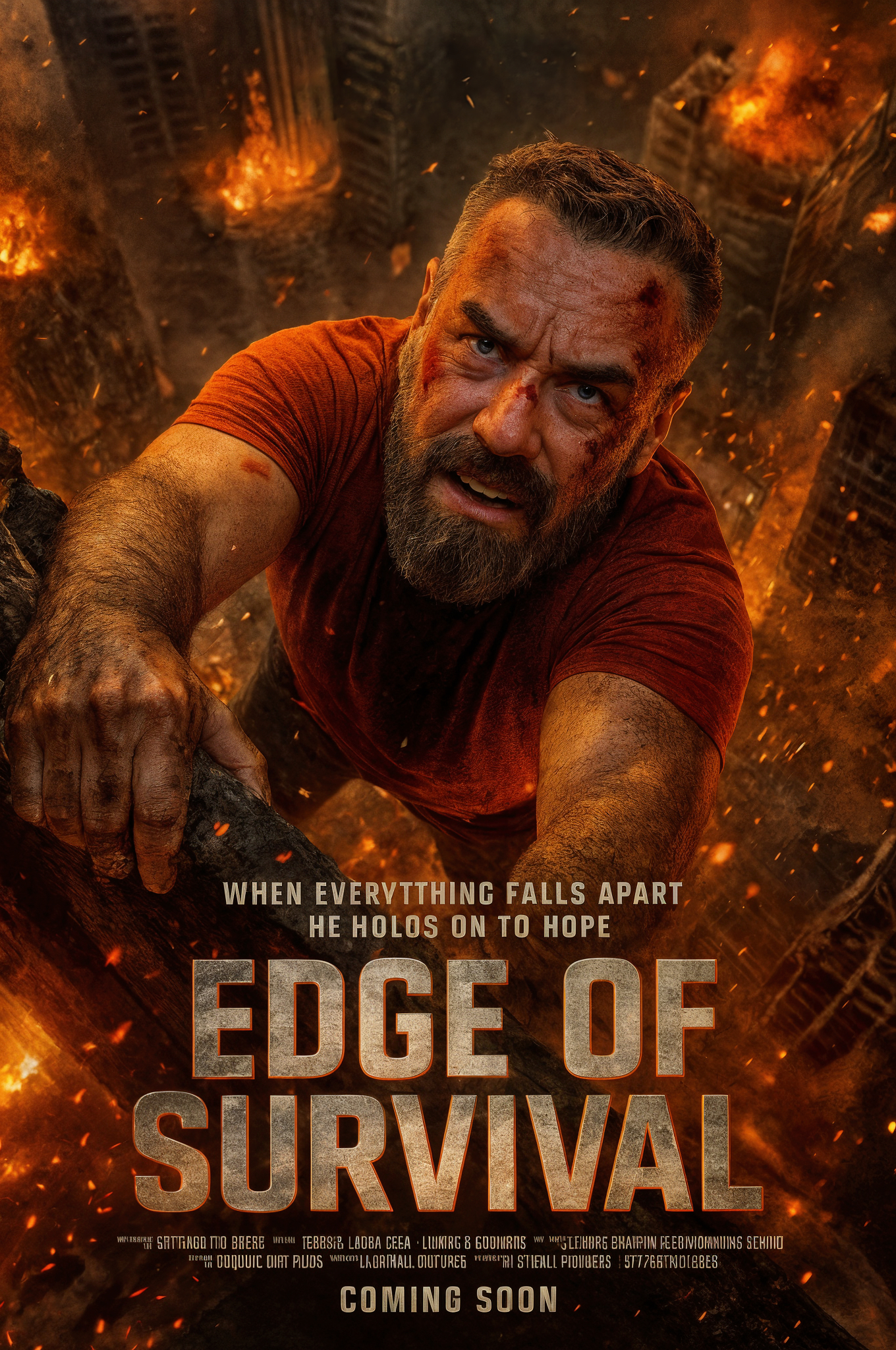 Póster héroe película de acción